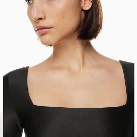 Satinette Squareneck Longsleeve Bodysuit NWT - Picture 4 of 12